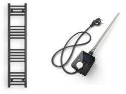  Törölközőszárító radiátor elektromos fűtőpatronnal 30 x 130 cm - Nero Italia AF-13-400W (fekete)