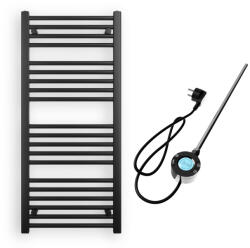  Törölközőszárító radiátor elektromos fűtőpatronnal 50 x 110 cm - Nero Italia S-400W (fekete)