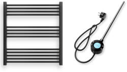  Törölközőszárító radiátor elektromos fűtőpatronnal 75 x 80 cm - Nero Italia S-400W (fekete)