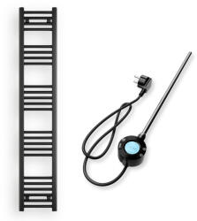  Törölközőszárító radiátor elektromos fűtőpatronnal 30 x 160 cm - Nero Italia S-400W (fekete)
