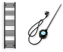  Törölközőszárító radiátor elektromos fűtőpatronnal 40 x 160 cm - Nero Italia S-400W (fekete)