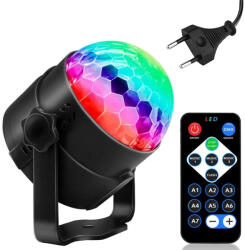 Verk Group Glob Disco LED RGB cu Proiector și Telecomandă (12268)