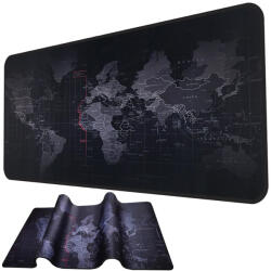 VERK GROUP Mare Mousepad Gamer XXL cu Harta Lumii 80x30 cm, Negru (06206) Mouse pad