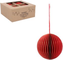 BackHomeLiving Set de 6 decorațiuni roșii pentru bradul de Crăciun, din hârtie, 8 cm (AIP1993)