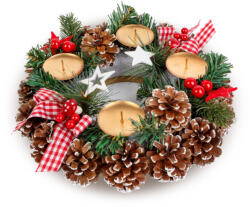 Family Collection Decorațiune de Masă Advent cu Suport pentru Lumânări - 30 cm (58009)