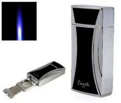 Caseti Jet szivaröngyújtó - króm, kihajtható szivarvágóval (281060)