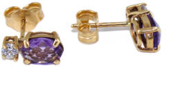 Ékszershop Lila - fehér köves arany fülbevaló (1334330)