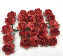  Dekoráció rózsa, papír 1, 6cm 25db/csomag piros
