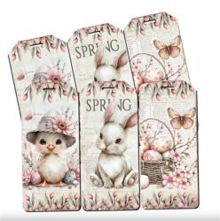  Fa tábla nyomtatott, Húsvéti rózsaszín téma 6db/csomag