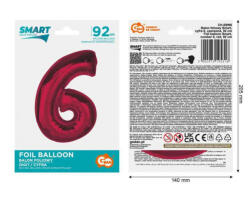 GoDan Balon folie sub forma de cifra, rosu, 92 cm GD1941-6 Baloane folie Tip Cifra 6 (GD1941-6)