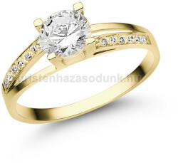  E317SC - CIRKÓNIA köves Sárga arany Eljegyzési Gyűrű (E317SC)