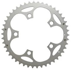 Stronglight lánctányér országúti kerékpárhoz, 5 kar, 46T, 110 mm, külső, duralumínium, ezüst (SHIMANO típus 8-9 sebesség) STRONGLIGHT Bicikli alkatrészek Kerékpár alkatrészek Kerékpár lánctányérok