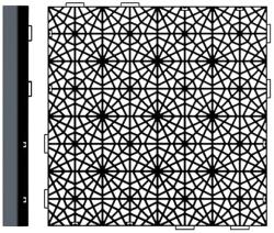 GEOMAT Edge rácsléc - Mosaic - 38×5×1 cm fekete