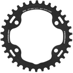 Stronglight 34T lánctányér MTB-hez, egysebességes, 96 mm, 1x11, fekete, 4 karos, XT M8000/SLX M7000 kompatibilis, menetes rögzítés nélkül STRONGLIGHT Bicikli alkatrészek Kerékpár alkatrészek Kerékpár lánctányérok