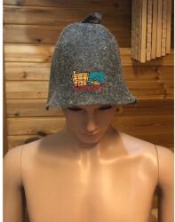 Sauna Cool Szürke filc szaunasapka dézsa hímzéssel