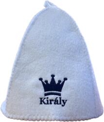Sauna Cool Király feliratú fehér filc szaunasapka