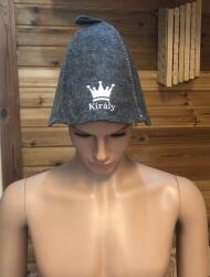 Sauna Cool Szürke filc szaunasapka Király felirattal