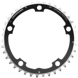 Stronglight lánctányér országúti kerékpárhoz, 5 karos, 39T, Ø130, középső, fekete, alumínium 7075, 9-10 sebességes (Shimano típus) STRONGLIGHT Bicikli alkatrészek Kerékpár alkatrészek Kerékpár lánctányérok