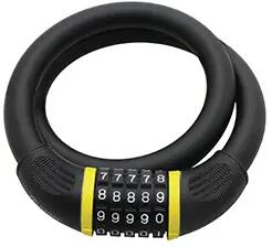 Auvray Kombinációs kábelzár kerékpárhoz - Ø 12 mm, 65 cm, matt fekete Auvray Bicikli alkatrészek Kerékpáros kiegészítők Biciklizárak