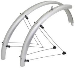 Stronglight COUNTRY 26" MTB sárvédő, 60 mm, ezüst, rozsdamentes acél pálcákkal, teljes szett STRONGLIGHT Bicikli alkatrészek Kerékpáros kiegészítők Kerékpár sárvédők