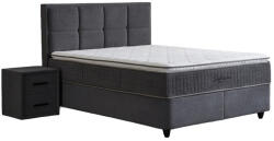 ABC Bedding Softium Seren kárpitozott ágyneműtartós ágy matraccal (ágykeret+matrac) szürke színű 140x200