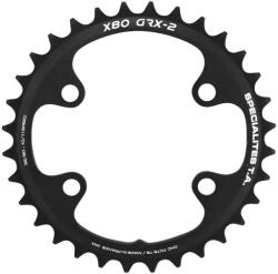 Specialites Ta X80 belső lánctányér gravel kerékpárhoz, 4 karos, Ø80 mm, 32 fog, fekete, Shimano GRX RX600-RX810 kompatibilis, 10-11 sebesség SPECIALITES TA Bicikli alkatrészek Kerékpár alkatrészek Kerékpár lánctányérok