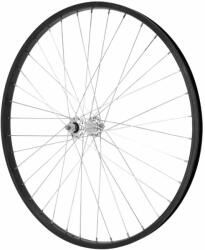 VELOX Első MTB kerék 26" - M 110 - fekete - alumínium, ezüst agy - tömör tengely (anya 9x100 mm-el) VELOX Bicikli alkatrészek Kerékpár alkatrészek Kerékpár kerekek