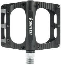 SWITCH BMX Freeride alumínium platform pedál, CNC, fekete, 9/16 menettel, tüskékkel (pár), 110x100 mm SWITCH Bicikli alkatrészek Kerékpár alkatrészek Kerékpár pedálok