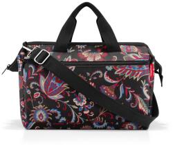Reisenthel ALLROUNDER S fekete, virág motívumos, zsebes, kis utazótáska MO7064