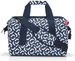 Reisenthel ALLROUNDER M nagy, kék, fehér pipa mintás közepes utazótáska MS4088