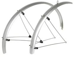 Stronglight TOUR 54mm 28'' városi-trekking sárvédő készlet, ezüst, rozsdamentes acél pálcákkal STRONGLIGHT Bicikli alkatrészek Kerékpáros kiegészítők Kerékpár sárvédők