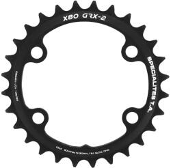 Specialites Ta lánctányér gravel kerékpárhoz, 4 karos, Ø80 mm, 28 fog, belső, dupla, X80 típus, SHIMANO GRX RX600-RX810 kompatibilis, fekete, 10-11 sebességhez SPECIALITES TA Bicikli alkatrészek Kerékpár alkatrészek