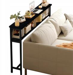  Konzol asztal, loft, kanapé, polc, fekete, 100x20x102cm (KONSOLA6)