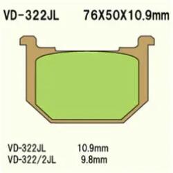 Wesrah VD-322/2JL fékbetét Wesrah Futómű és fék alkatrészek Fékbetétek (tárcsafék)