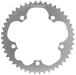 Stronglight 46T 5-karos országúti lánctányér, 130 mm, külső, DURAL, ezüst (SHIMANO típus, 8-9 sebesség) STRONGLIGHT Bicikli alkatrészek Kerékpár alkatrészek Kerékpár lánctányérok