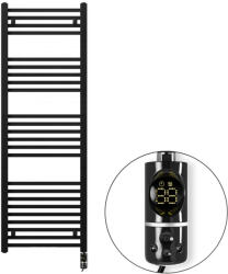 Welland Welland Lux fekete elektromos törölközőszárító design radiátor 500 x 1500mm digitális termosztáttal | Készletről gyors kiszállítással. ES + C-type (ES1500500BL-AF-T-I-B-600W)