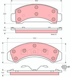 TRW Sada brzdových platničiek kotúčovej brzdy TRW GDB4013 (GDB4013)