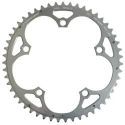 Stronglight 7075 51T lánctányér országúti kerékpárhoz, 5 karos, 135 mm, Campagnolo, külső, ezüst, alumínium, négyszögtengelyes, 9-10 sebesség STRONGLIGHT Bicikli alkatrészek Kerékpár alkatrészek Kerékpár lánctány