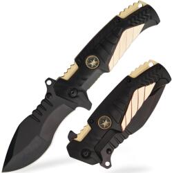 HARAHU SF-39086 Outdoor összecsukható kés - Fekete / Arany KP39086