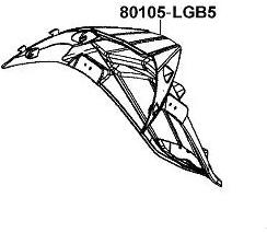 Kymco 80105-LGB5-E10 hátsó sárvédő Kymco Vázak, idomok, kiegészítők Idomok, burkolat elemek