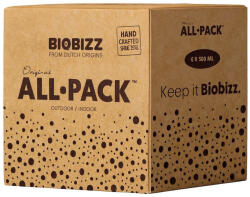 Biobizz All Pack Outdoor 6× 500 ml, tápoldat készlet