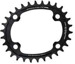 Specialites Ta ONE OVALUTION MTB lánctányér - 4 karos, egyes, 30T, 96 mm, alumínium, matt fekete - SHIMANO SLX7000, XT8000, XTR9000 10/11/12 sebességhez (kivéve Shimano 12 sebességes lánc) SPECIALITES TA Bicikli alk