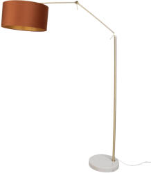 QAZQA Állólámpa arany színben, állítható, narancssárga búrával és arany belsővel, 50 cm - Editor (111229)