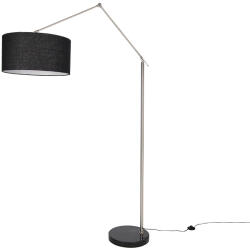 QAZQA Állólámpa acél állítható fekete lámpabúrával 50cm - Editor (111204)