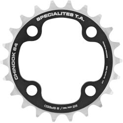Specialites Ta CHINOOK 22 fogas belső dupla-tripla fekete alu MTB lánctányér 4 furat D. 64 Shimano/SRAM/Race Face/FSA 9 sebességhez SPECIALITES TA Bicikli alkatrészek Kerékpár alkatrészek Kerékpár lánctányérok