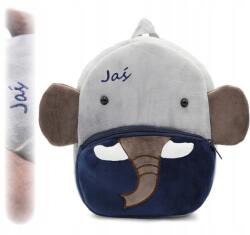 Kakoo Óvodai hátizsák kisfiúnak Plüss Elefánt Ajándék 4 évesnek +név (Plecak Słonik personalizowany napisem)