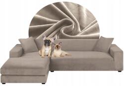 Ubieramy-meble Teljes Sarok Huzat Kanapé Bézs Cappuccino Velúr Rugalmas 2+3 személyes (22Z(2+3))