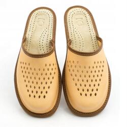 Nowo Férfi Bőr Otthoni Papucs Klasszikus Bebújós Papucs Flip-flop papucs méret 43 (N160-CREAM/43)