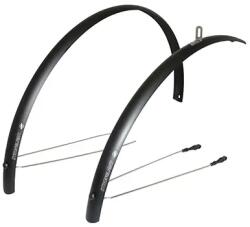 Stronglight R'LIGHT 41mm városi-trekking sárvédő, 28'' matt fekete, rozsdamentes acél rögzítőpálcákkal (teljes szett) STRONGLIGHT Bicikli alkatrészek Kerékpáros kiegészítők Kerékpár sárvédők