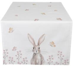 Clayre & Eef Húsvéti nyuszis asztali futó - 50x140cm - Nyuszi mintával